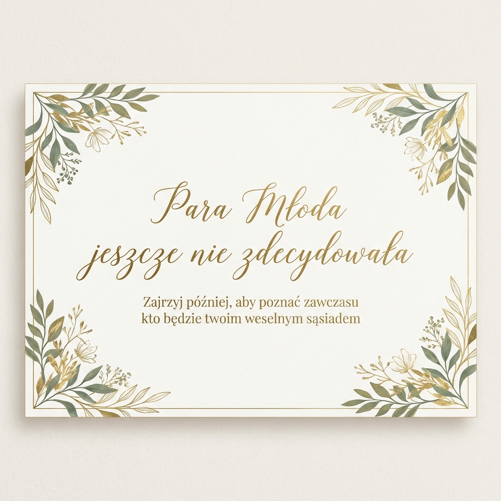 Plan rozmieszczenia stołów - wkrótce dostępny